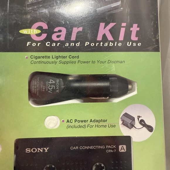 ✨VTG Sony D-E307CK Car Ready Discman Portable CD Player - Silver with Car Kit - Picture 4 of 9